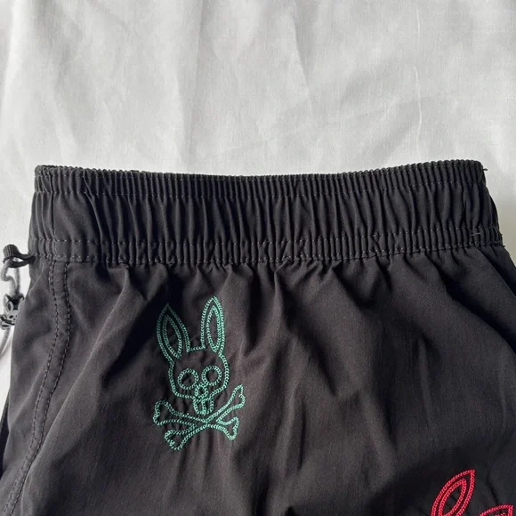 🐰 Psycho Bunny Ligon Embroidered Swim Trunks XS Men's Logo Pattern 🐰 - Picture 9 of 12